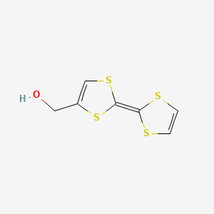 molecular formula C7H6OS4 B14079421 1,3-Dithiole-4-methanol, 2-(1,3-dithiol-2-ylidene)- CAS No. 68128-93-8