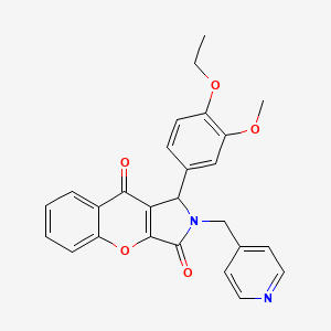 molecular formula C26H22N2O5 B14079447 1-(4-Ethoxy-3-methoxyphenyl)-2-(pyridin-4-ylmethyl)-1,2-dihydrochromeno[2,3-c]pyrrole-3,9-dione 