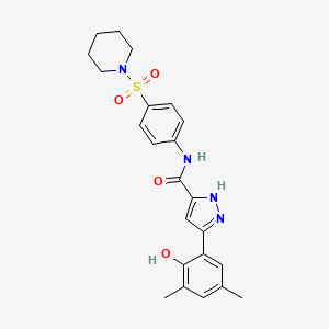 5-(2-hydroxy-3,5-dimethylphenyl)-N-[4-(piperidin-1-ylsulfonyl)phenyl]-1H-pyrazole-3-carboxamide