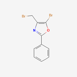 molecular formula C10H7Br2NO B14079565 Oxazole, 5-bromo-4-(bromomethyl)-2-phenyl- CAS No. 101085-25-0