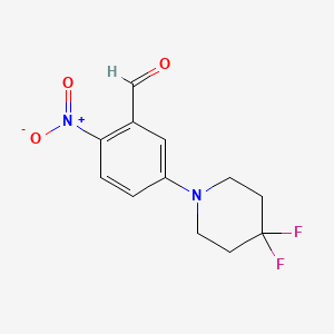 molecular formula C12H12F2N2O3 B1407958 5-(4,4-Difluoropiperidin-1-yl)-2-nitrobenzaldehyde CAS No. 1774896-50-2