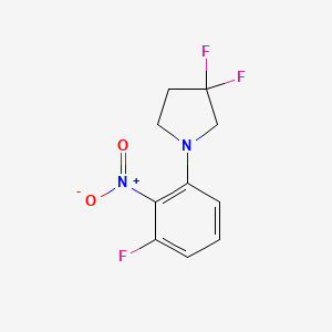 molecular formula C10H9F3N2O2 B1407960 6-Fluoro-2-(3,3-difluoropyrrolidin-1-yl)nitrobenzene CAS No. 1707378-04-8