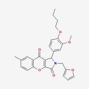 molecular formula C28H27NO6 B14079602 1-(4-Butoxy-3-methoxyphenyl)-2-(furan-2-ylmethyl)-7-methyl-1,2-dihydrochromeno[2,3-c]pyrrole-3,9-dione 