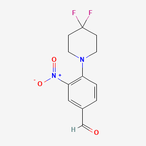 molecular formula C12H12F2N2O3 B1407963 4-(4,4-Difluoropiperidin-1-yl)-3-nitrobenzaldehyde CAS No. 1707357-92-3