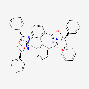 molecular formula C48H38N4O4 B14079646 2,2',6,6'-Tetrakis((S)-4-phenyl-4,5-dihydrooxazol-2-yl)-1,1'-biphenyl 