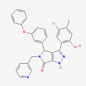 molecular formula C30H23ClN4O3 B14079658 3-(5-chloro-2-hydroxy-4-methylphenyl)-4-(3-phenoxyphenyl)-5-(pyridin-3-ylmethyl)-4,5-dihydropyrrolo[3,4-c]pyrazol-6(2H)-one 