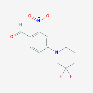molecular formula C12H12F2N2O3 B1407966 4-(3,3-Difluoropiperidin-1-yl)-2-nitrobenzaldehyde CAS No. 1774896-44-4