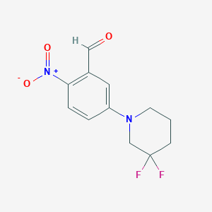 molecular formula C12H12F2N2O3 B1407967 5-(3,3-Difluoropiperidin-1-yl)-2-nitrobenzaldehyde CAS No. 1774894-08-4
