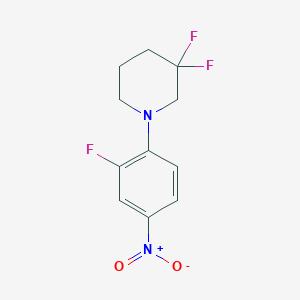 molecular formula C11H11F3N2O2 B1407968 3-Fluoro-4-(3,3-difluoropiperidin-1-yl)nitrobenzene CAS No. 1774894-26-6