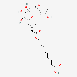 molecular formula C26H44O10 B14079716 9-[3-Methyl-4-[3,4,5-trihydroxy-5-[[3-(3-hydroxybutan-2-yl)oxiran-2-yl]methyl]oxan-2-yl]but-2-enoyl]oxynonanoic acid 