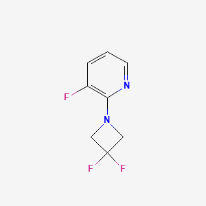 molecular formula C8H7F3N2 B1407972 2-(3,3-Difluoroazetidin-1-yl)-3-fluoropyridine CAS No. 1707365-43-2