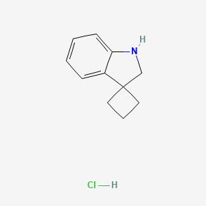 molecular formula C11H14ClN B1407973 1',2'-Dihydrospiro[cyclobutane-1,3'-indole] hydrochloride CAS No. 1689557-88-7