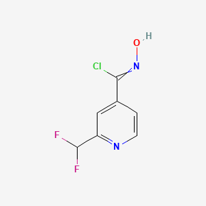 molecular formula C7H5ClF2N2O B14079733 2-(difluoromethyl)-N-hydroxypyridine-4-carbonimidoyl chloride 