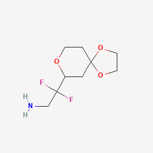 molecular formula C9H15F2NO3 B14079742 2,2-Difluoro-2-(1,4,8-trioxaspiro[4.5]decan-7-yl)ethan-1-amine 