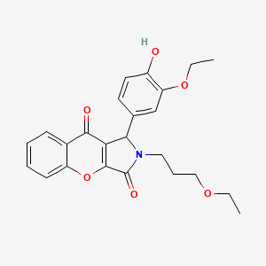 molecular formula C24H25NO6 B14079775 1-(3-Ethoxy-4-hydroxyphenyl)-2-(3-ethoxypropyl)-1,2-dihydrochromeno[2,3-c]pyrrole-3,9-dione 