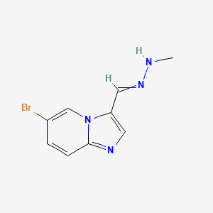 molecular formula C9H9BrN4 B14079804 N-[(6-bromoimidazo[1,2-a]pyridin-3-yl)methylideneamino]methanamine 