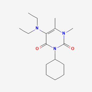 molecular formula C16H27N3O2 B14079852 Uracil, 3-cyclohexyl-5-(diethylamino)-1,6-dimethyl- CAS No. 101426-85-1