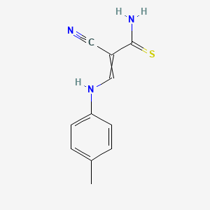 molecular formula C11H11N3S B14079877 2-Propenethioamide, 2-cyano-3-[(4-methylphenyl)amino]- CAS No. 100781-95-1