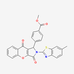 Methyl 4-[2-(6-methyl-1,3-benzothiazol-2-yl)-3,9-dioxo-1,2,3,9-tetrahydrochromeno[2,3-c]pyrrol-1-yl]benzoate