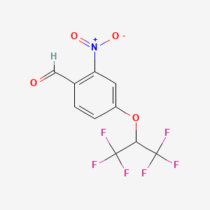 molecular formula C10H5F6NO4 B1407990 4-(1,1,1,3,3,3-Hexafluoropropan-2-yloxy)-2-nitrobenzaldehyde CAS No. 1779127-44-4