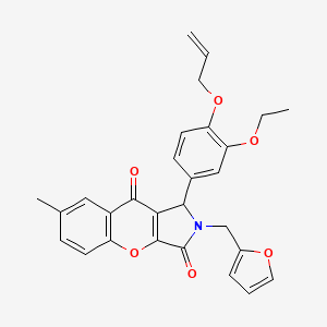 molecular formula C28H25NO6 B14079907 1-[3-Ethoxy-4-(prop-2-en-1-yloxy)phenyl]-2-(furan-2-ylmethyl)-7-methyl-1,2-dihydrochromeno[2,3-c]pyrrole-3,9-dione 