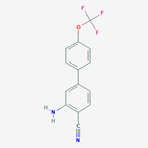 molecular formula C14H9F3N2O B14079929 3-Amino-4'-(trifluoromethoxy)-[1,1'-biphenyl]-4-carbonitrile 