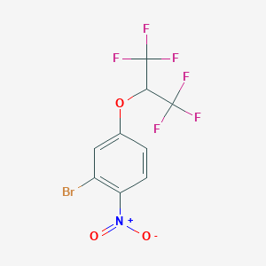 molecular formula C9H4BrF6NO3 B1407994 2-Bromo-4-(1,1,1,3,3,3-hexafluoropropan-2-yloxy)nitrobenzene CAS No. 1774894-30-2