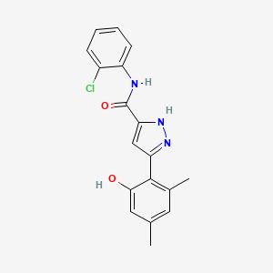 N-(2-chlorophenyl)-5-(2-hydroxy-4,6-dimethylphenyl)-1H-pyrazole-3-carboxamide