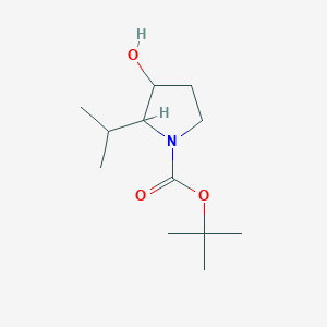molecular formula C12H23NO3 B1407998 tert-Butyl 3-hydroxy-2-isopropyl-1-pyrrolidinecarboxylate CAS No. 1518222-68-8