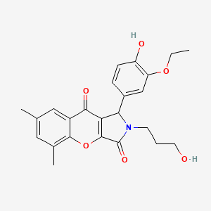 1-(3-Ethoxy-4-hydroxyphenyl)-2-(3-hydroxypropyl)-5,7-dimethyl-1,2-dihydrochromeno[2,3-c]pyrrole-3,9-dione