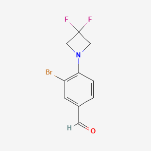 molecular formula C10H8BrF2NO B1408000 3-Bromo-4-(3,3-difluoroazetidin-1-yl)benzaldehyde CAS No. 1779118-66-9