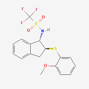 1,1,1-trifluoro-N-[(1S,2S)-2-(2-methoxyphenyl)sulfanyl-2,3-dihydro-1H-inden-1-yl]methanesulfonamide