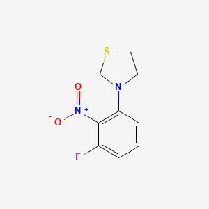 molecular formula C9H9FN2O2S B1408003 3-(3-Fluoro-2-nitrophenyl)thiazolidine CAS No. 1707604-78-1
