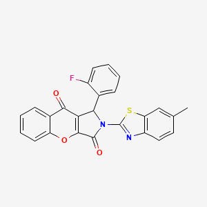 molecular formula C25H15FN2O3S B14080046 1-(2-Fluorophenyl)-2-(6-methyl-1,3-benzothiazol-2-yl)-1,2-dihydrochromeno[2,3-c]pyrrole-3,9-dione 