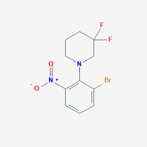 molecular formula C11H11BrF2N2O2 B1408007 3-Bromo-2-(3,3-difluoropiperidin-1-yl)nitrobenzene CAS No. 1713163-26-8