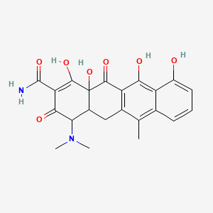 molecular formula C22H22N2O7 B14080074 4-(Dimethylamino)-3,10,11,12a-tetrahydroxy-6-methyl-1,12-dioxo-1,4,4a,5,12,12a-hexahydrotetracene-2-carboxamide 