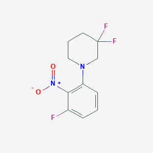 molecular formula C11H11F3N2O2 B1408012 6-Fluoro-2-(3,3-difluoropiperidin-1-yl)nitrobenzene CAS No. 1713163-13-3