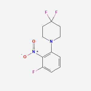 molecular formula C11H11F3N2O2 B1408013 6-Fluoro-2-(4,4-difluoropiperidin-1-yl)nitrobenzene CAS No. 1713160-87-2