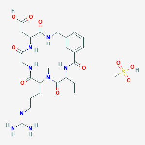 2-[11-[3-(diaminomethylideneamino)propyl]-14-ethyl-12-methyl-4,7,10,13,16-pentaoxo-3,6,9,12,15-pentazabicyclo[15.3.1]henicosa-1(21),17,19-trien-5-yl]acetic acid;methanesulfonic acid