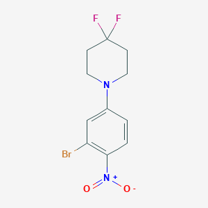 molecular formula C11H11BrF2N2O2 B1408015 2-Bromo-4-(4,4-difluoropiperidin-1-yl)nitrobenzene CAS No. 1707365-44-3