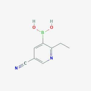 molecular formula C8H9BN2O2 B14080171 (5-Cyano-2-ethylpyridin-3-yl)boronic acid 