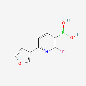 molecular formula C9H7BFNO3 B14080177 (2-Fluoro-6-(furan-3-yl)pyridin-3-yl)boronic acid 