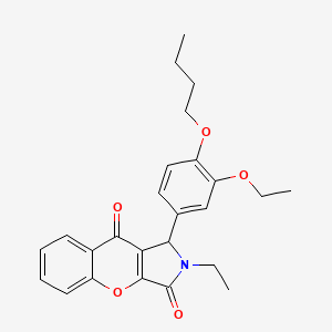 molecular formula C25H27NO5 B14080193 1-(4-Butoxy-3-ethoxyphenyl)-2-ethyl-1,2-dihydrochromeno[2,3-c]pyrrole-3,9-dione 