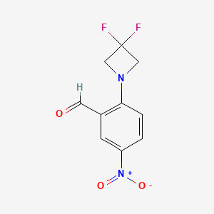 molecular formula C10H8F2N2O3 B1408023 2-(3,3-Difluoroazetidin-1-yl)-5-nitrobenzaldehyde CAS No. 1707365-24-9