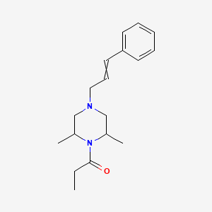 2,6-Dimethyl-1-(1-oxopropyl)-4-(3-phenyl-2-propenyl)piperazine