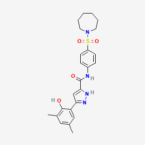 N-[4-(azepan-1-ylsulfonyl)phenyl]-5-(2-hydroxy-3,5-dimethylphenyl)-1H-pyrazole-3-carboxamide