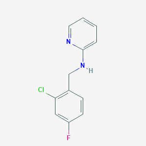 molecular formula C12H10ClFN2 B14080247 N-[(2-chloro-4-fluorophenyl)methyl]pyridin-2-amine 