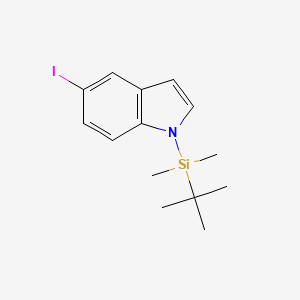 molecular formula C14H20INSi B14080258 1H-Indole, 1-[(1,1-dimethylethyl)dimethylsilyl]-5-iodo- CAS No. 331432-92-9