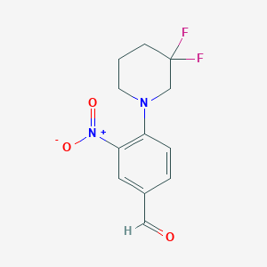 molecular formula C12H12F2N2O3 B1408027 4-(3,3-Difluoropiperidin-1-yl)-3-nitrobenzaldehyde CAS No. 1713163-08-6