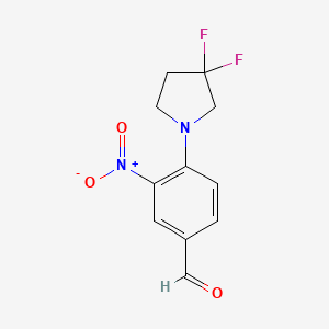 molecular formula C11H10F2N2O3 B1408028 4-(3,3-Difluoropyrrolidin-1-yl)-3-nitrobenzaldehyde CAS No. 1713160-83-8